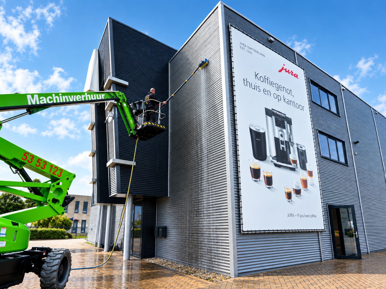 Professionele gevelreiniging met hoogwerker Spik & Span Zwolle